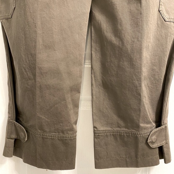 Helmut Lang Cargo Carpenter Linen/Cotton Wide Leg Belted Pants Green Size 10 - Picture 9 of 15